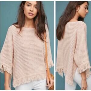 NWOT Anthropologie Akemi+Kin Frenchie Poncho Sweater SZ XS Oversized Pastel Pink